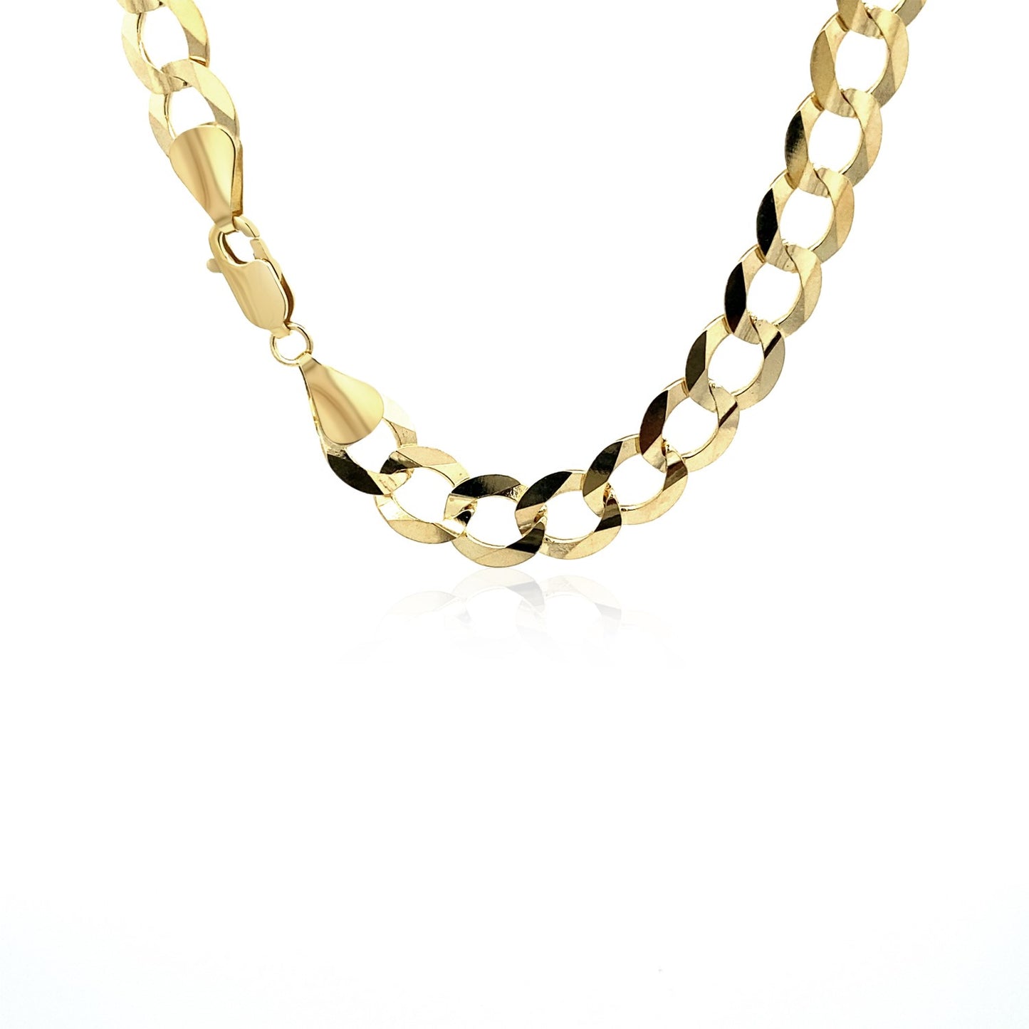 14k Yellow Gold Solid Curb Chain (8.20 mm)