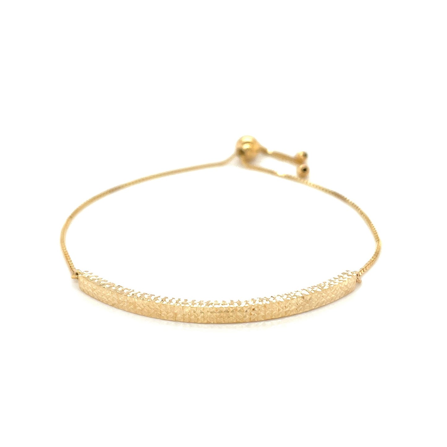 14k Yellow Gold Chain Bar Lariat Style Bracelet (1.00 mm)