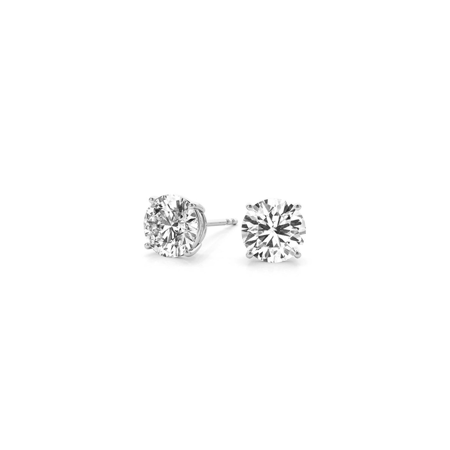 1 1/2 cttw Certified IGI Lab Grown Round Diamond Stud Earrings 14k White Gold (G/VS2)