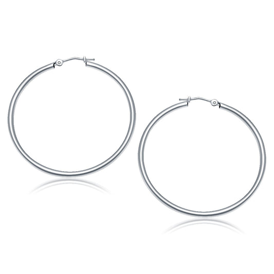 White Gold Hoops