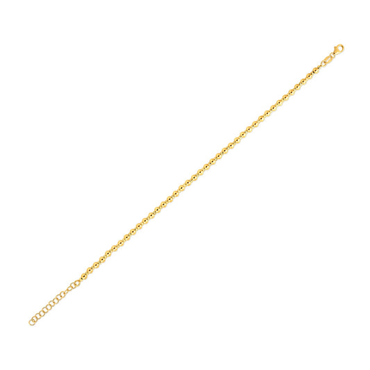 14k Yellow Gold Spaced Bead Bracelet  (3.00 mm)