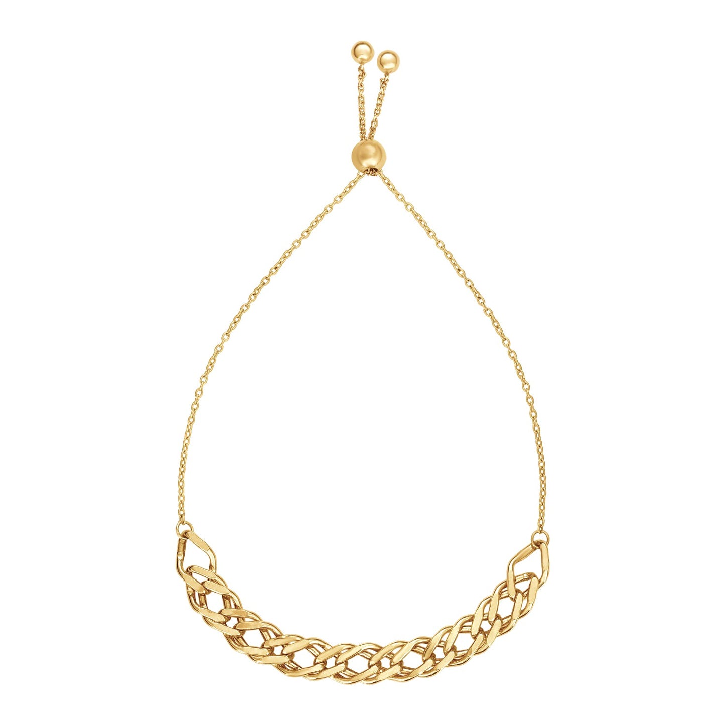 Adjustable Chain Bracelet in 14k Yellow Gold (5.00 mm)