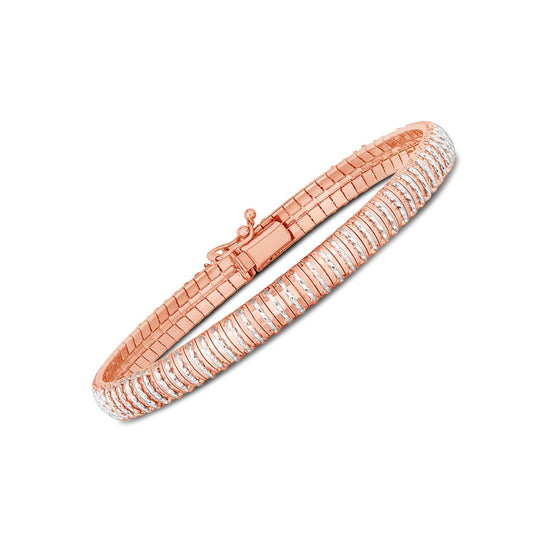 14k Rose Gold Diamante Flex Bracelet (5.80 mm)