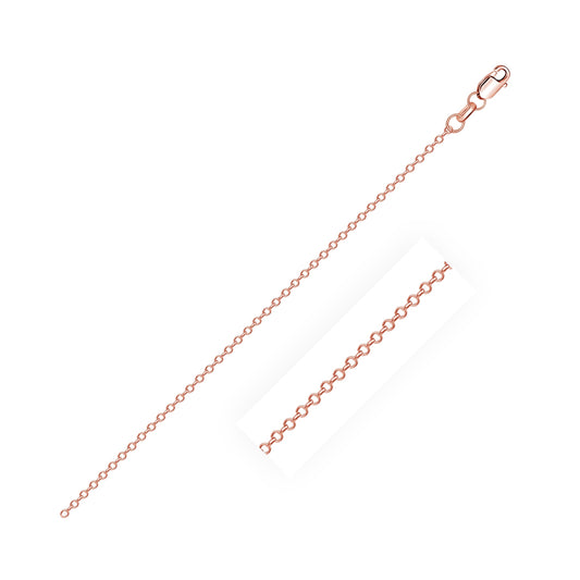 18k Rose Gold Diamond Cut Cable Link Chain (0.75 mm)