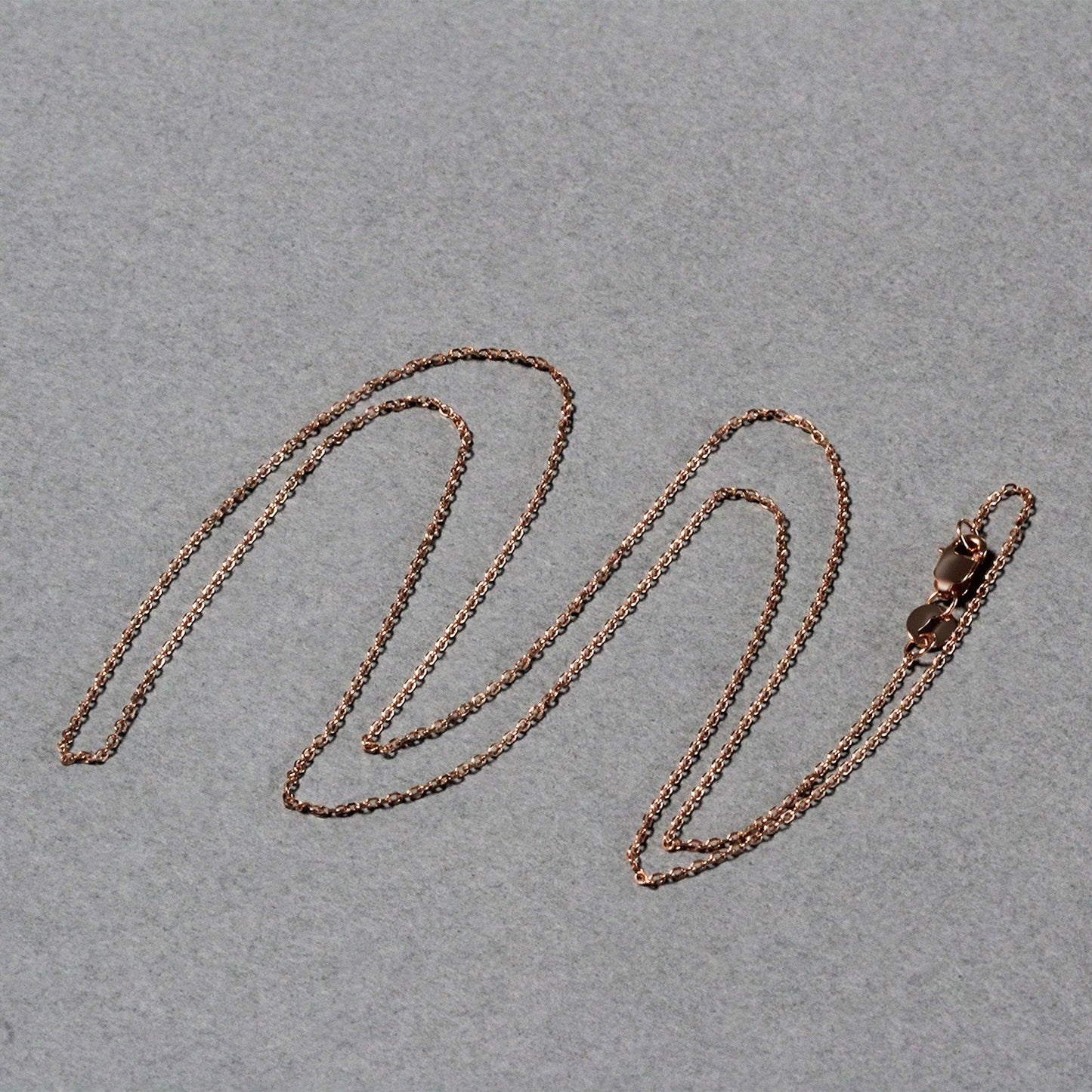 18k Rose Gold Diamond Cut Cable Link Chain (0.75 mm)