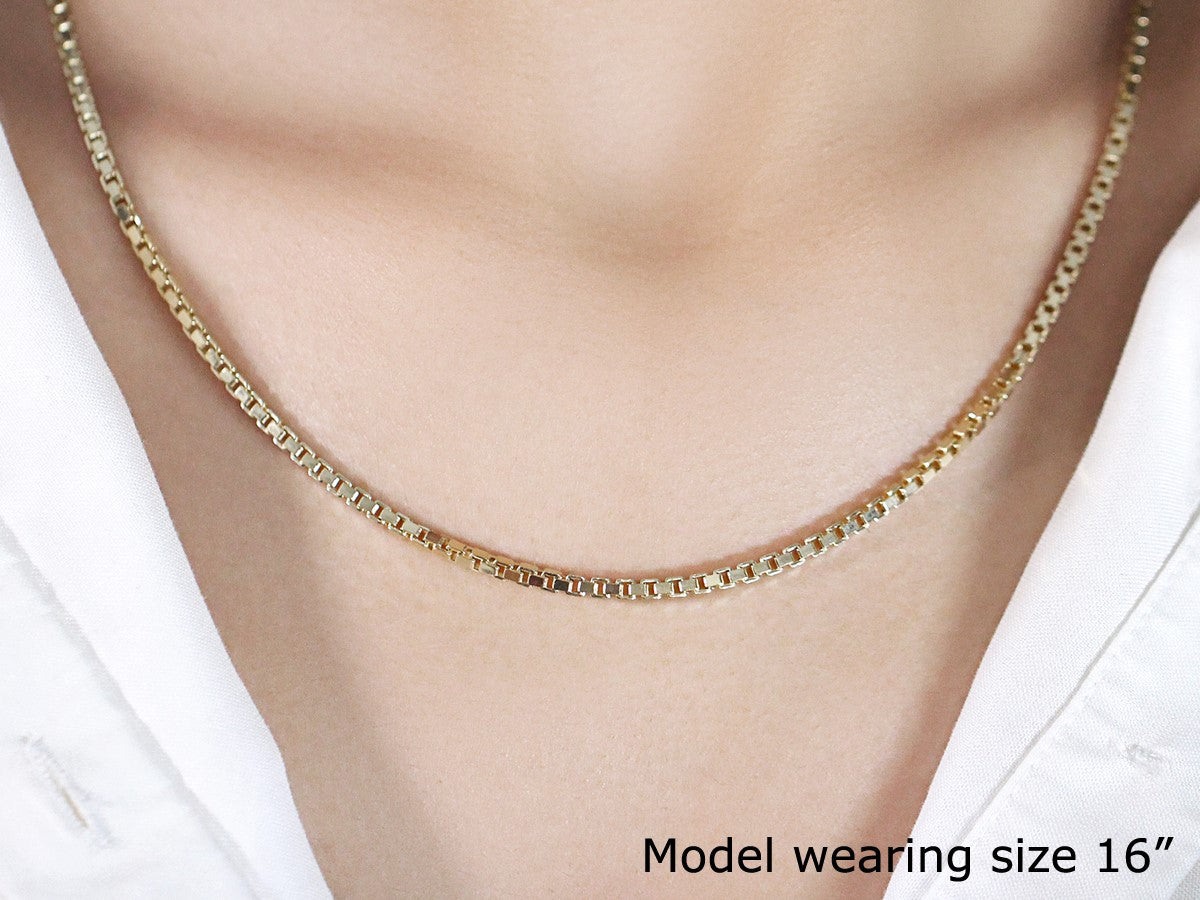 14k Yellow Gold Semi Solid Box Chain (2.50 mm)