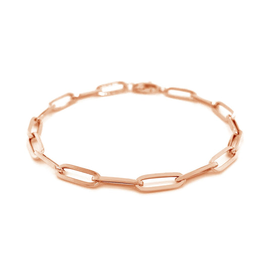 14K Rose Gold Chunky Paperclip Chain Bracelet (4.20 mm)