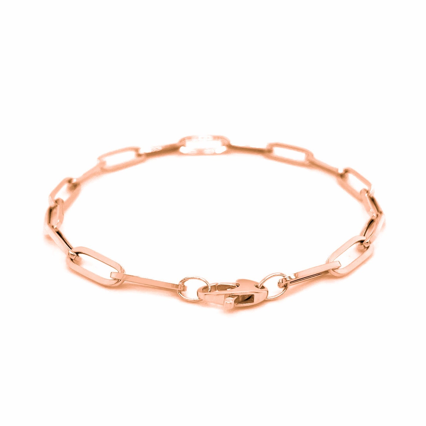 14K Rose Gold Chunky Paperclip Chain Bracelet (4.20 mm)