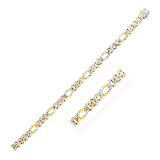 14k Bold Pavé Figaro Chain