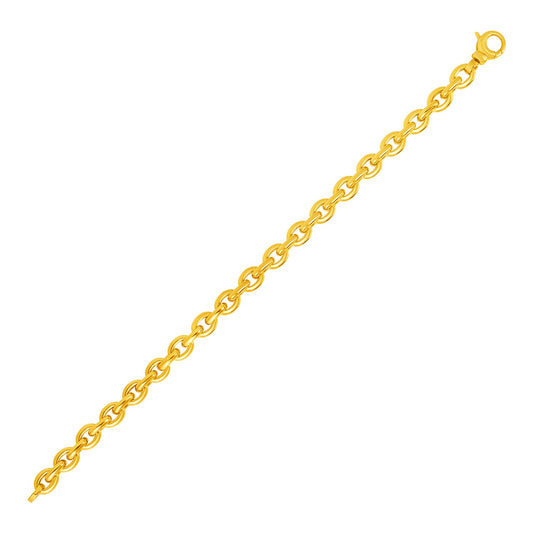 14k Yellow Gold Polished Oval Link Bracelet (6.20 mm)