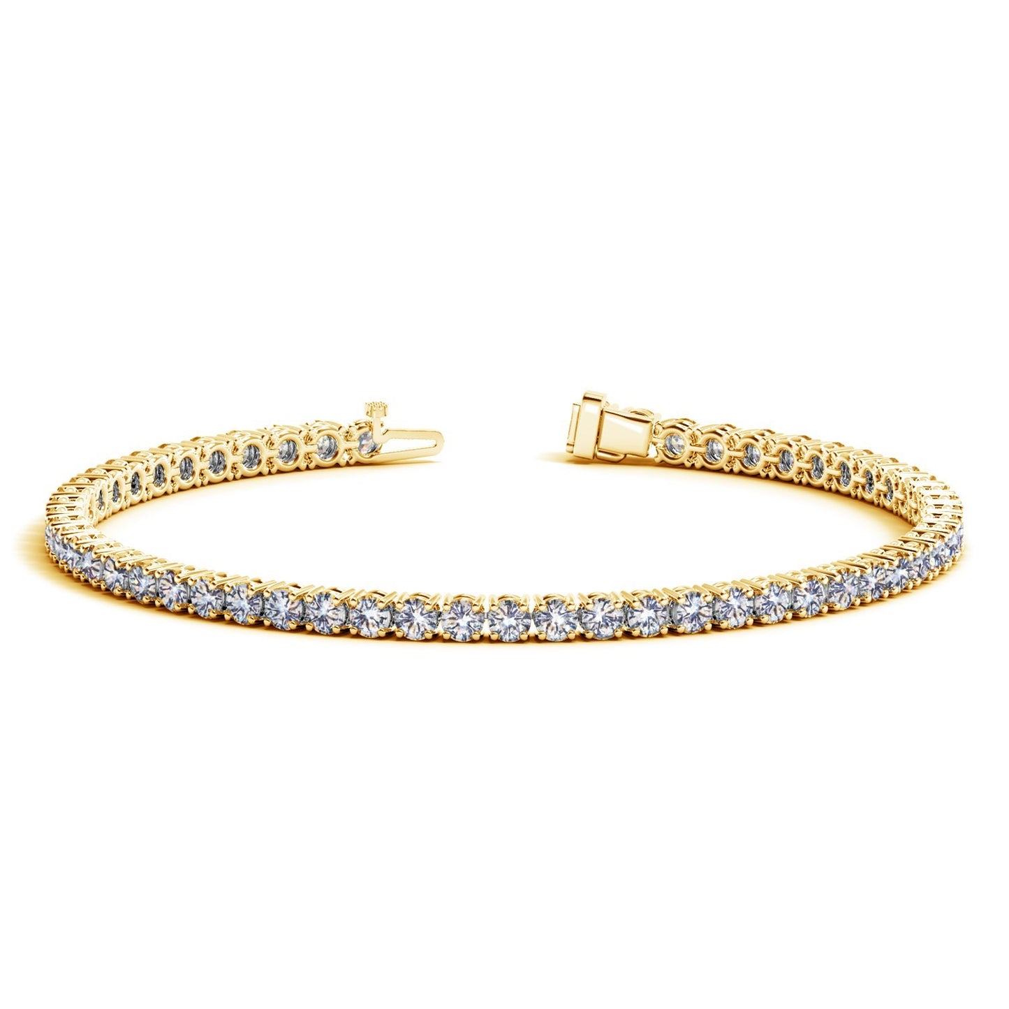 Lab Grown Round Diamond Tennis Bracelet in 14k Yellow Gold (5 cctw  F/G  VS2/SI1)