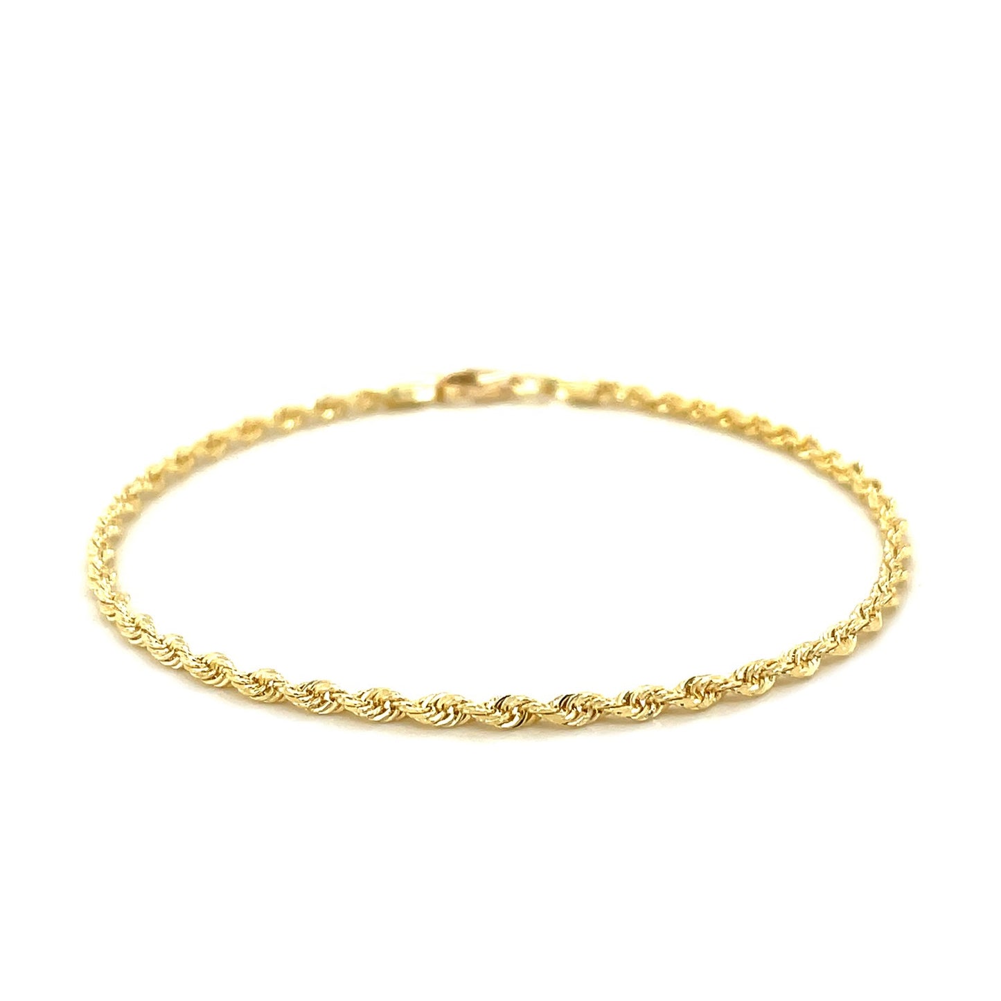 10k Yellow Gold Diamond Cut Rope Bracelet (2.50 mm)