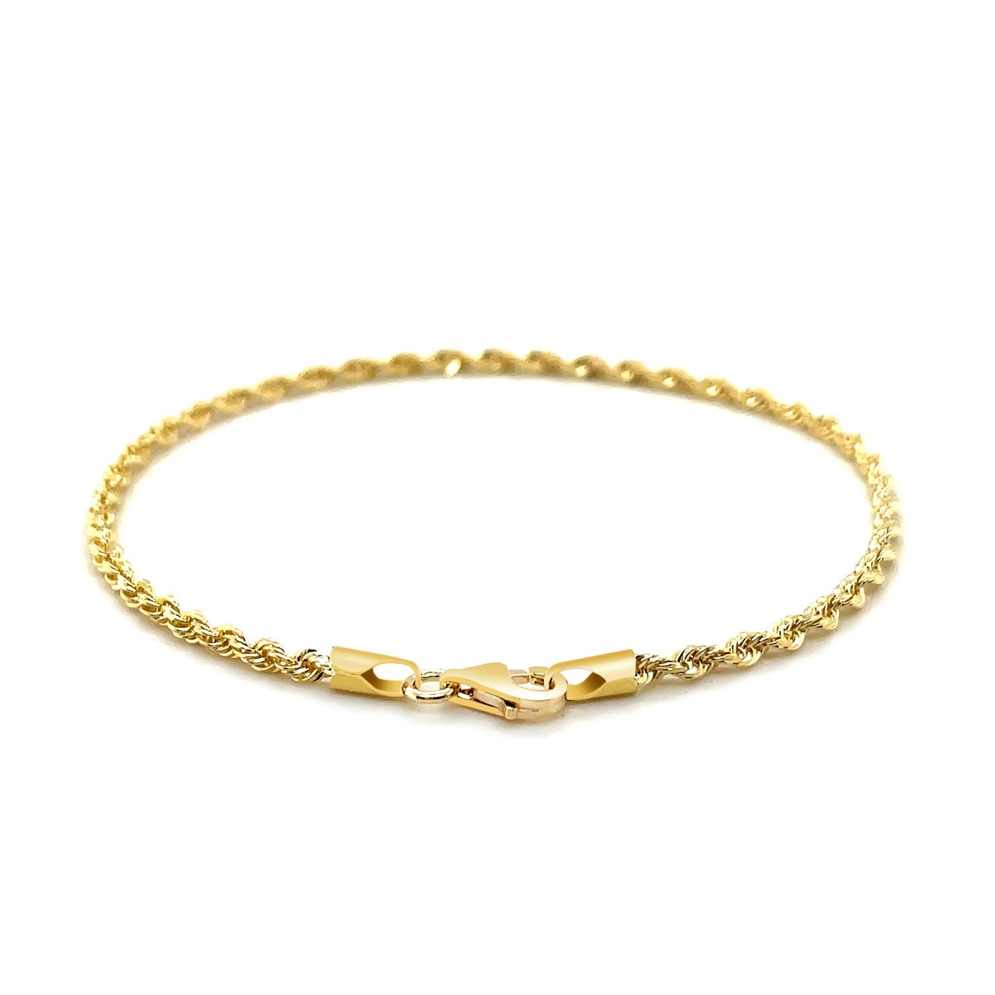 10k Yellow Gold Diamond Cut Rope Bracelet (2.50 mm)