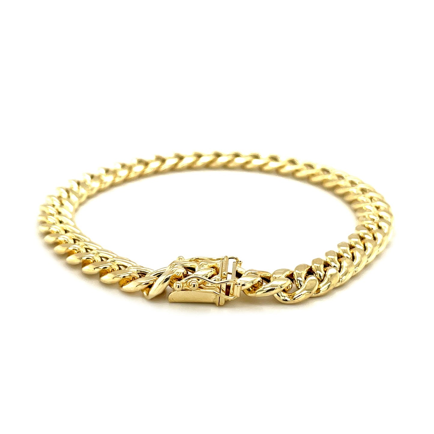 14k Yellow Gold Semi Solid Miami Cuban Bracelet (7.20 mm)