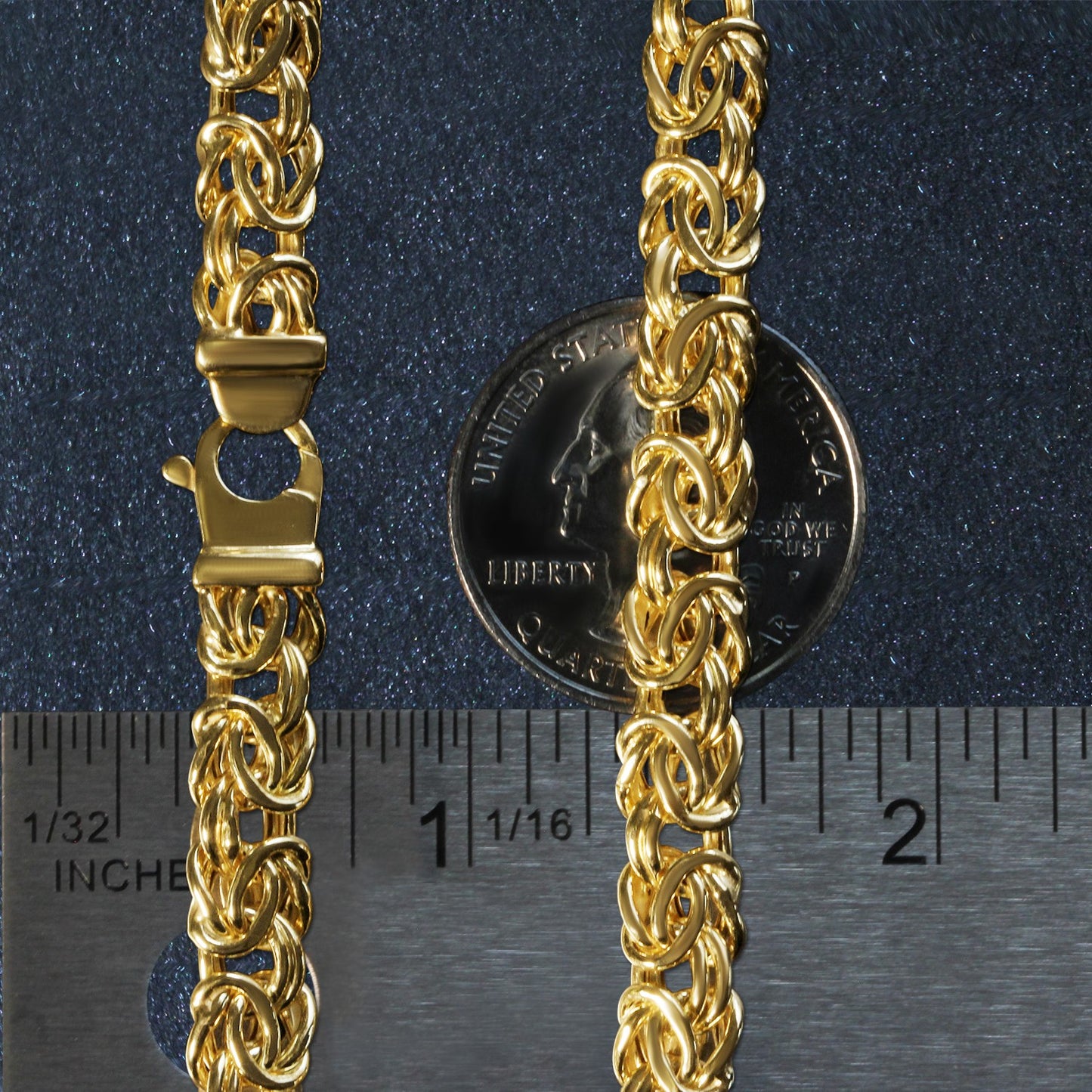 10k Yellow Gold Byzantine Chain Bracelet (7.00 mm)