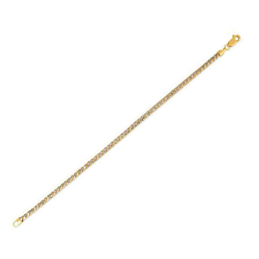 14k Yellow Gold Round Pave Franco Chain (3.15 mm)