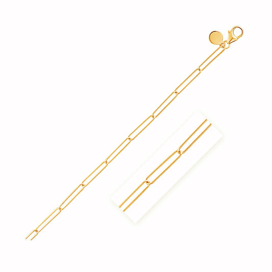 14k Yellow Gold Wire Paperclip Bracelet  (2.70 mm)