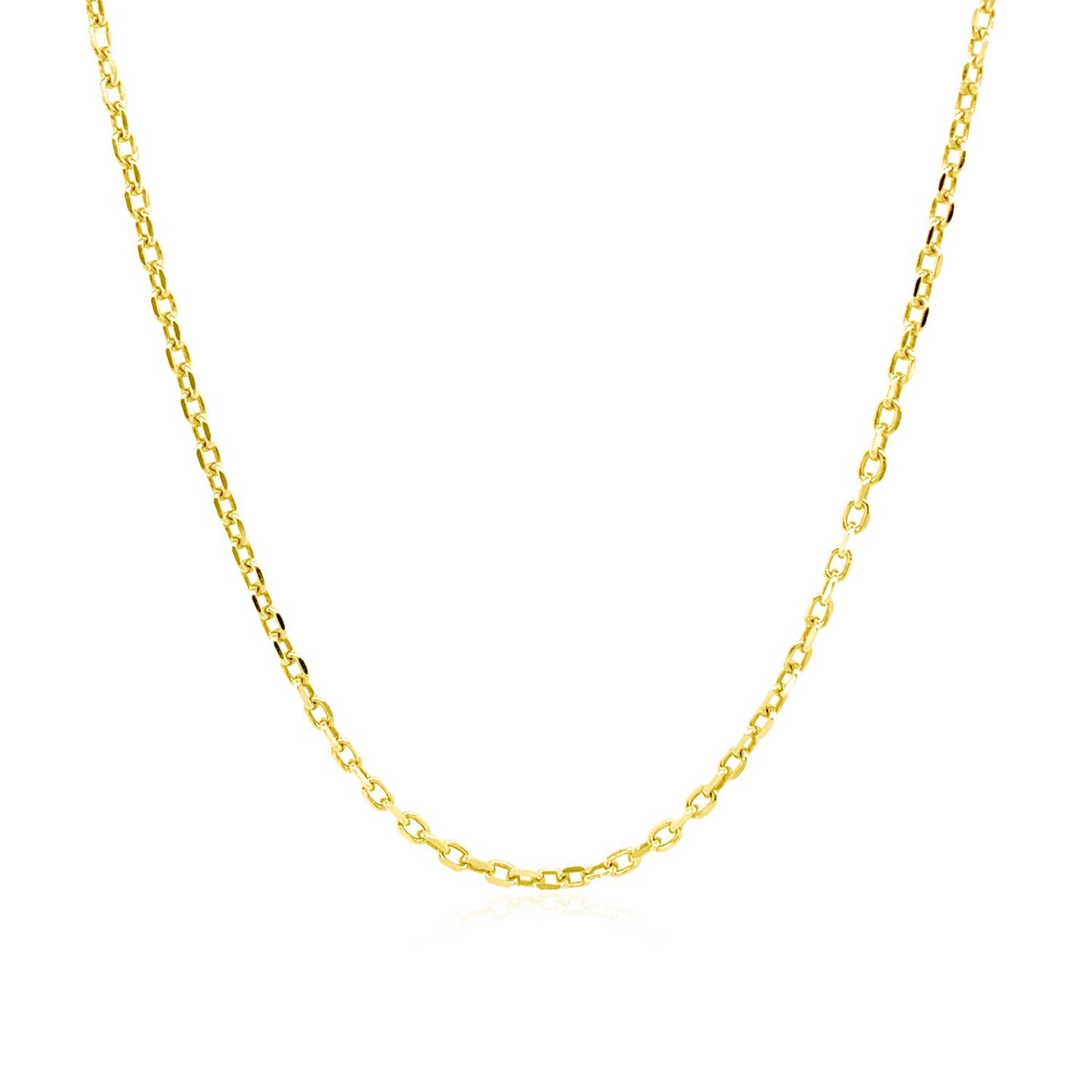 18k Yellow Gold Diamond Cut Cable Link Chain (1.40 mm)