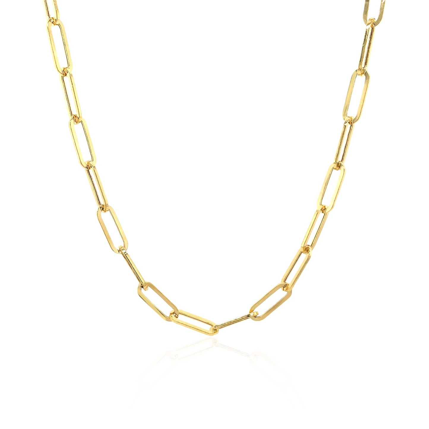 14K Yellow Gold Wide Paperclip Chain (3.20 mm)