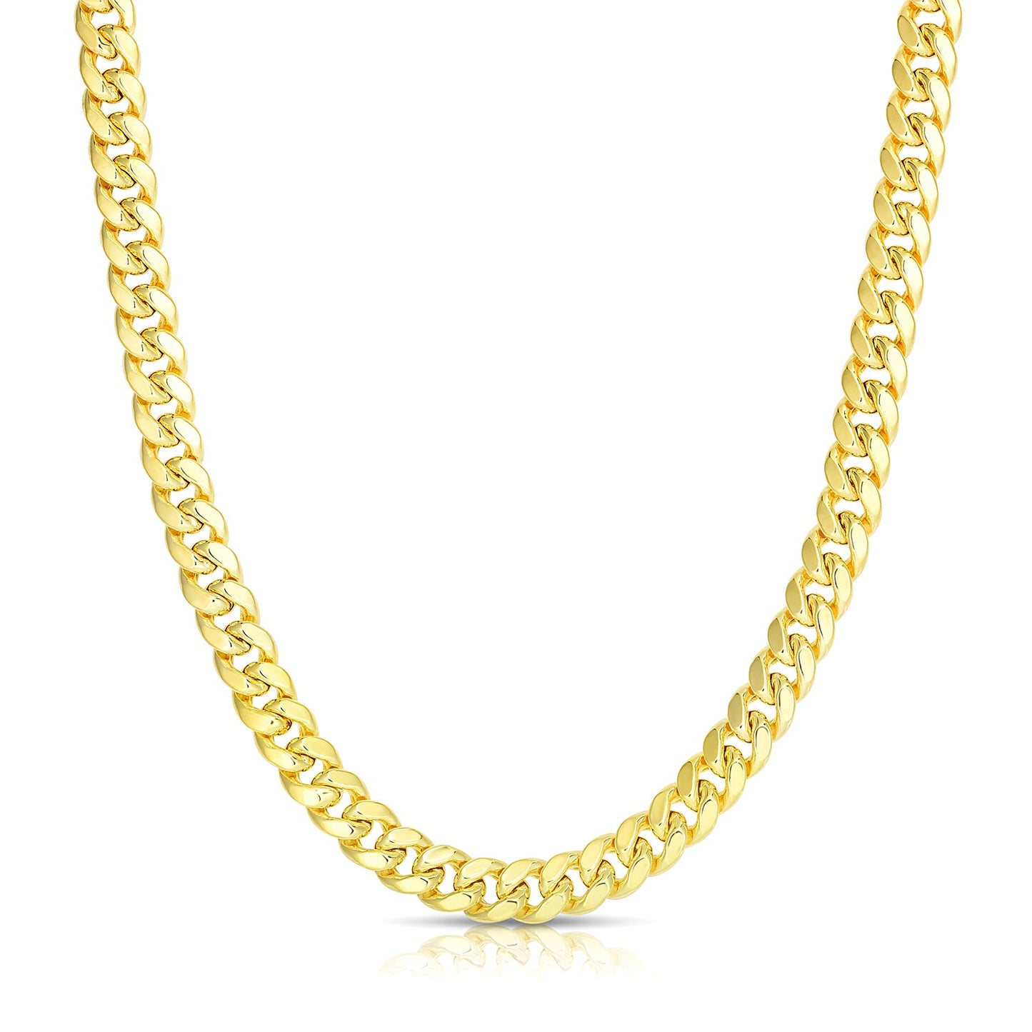 14k Yellow Gold Semi Solid Miami Cuban Chain (6.10 mm)