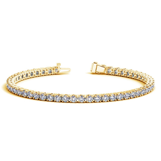 Lab Grown Round Diamond Tennis Bracelet in 14k Yellow Gold (6 cctw F/G  VS2/SI1)