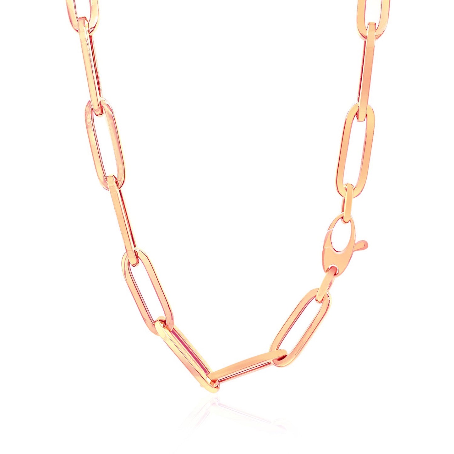 14K Rose Gold Wide Paperclip Chain (6.10 mm)