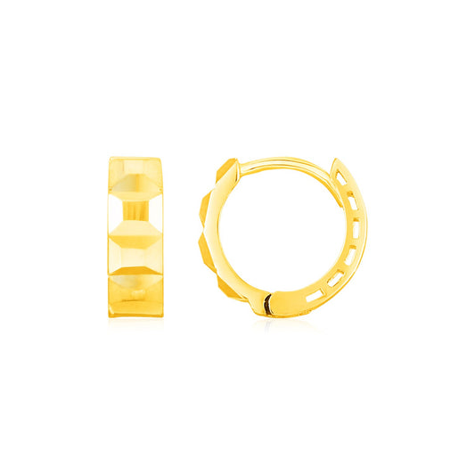 14K Yellow Gold J Hoop Earrings