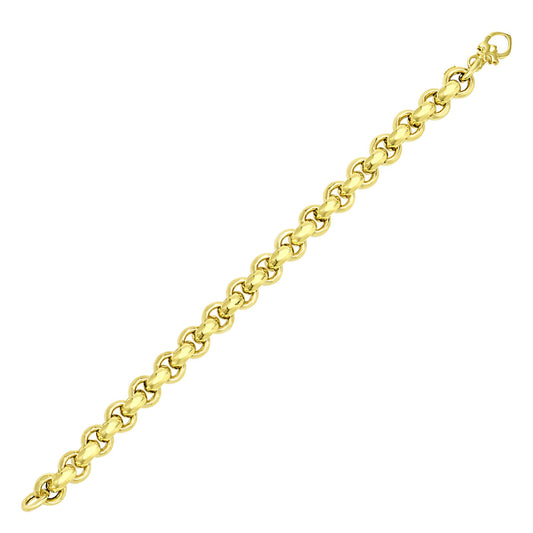 14k Yellow Gold Chunky Rolo Bracelet (9.75 mm)