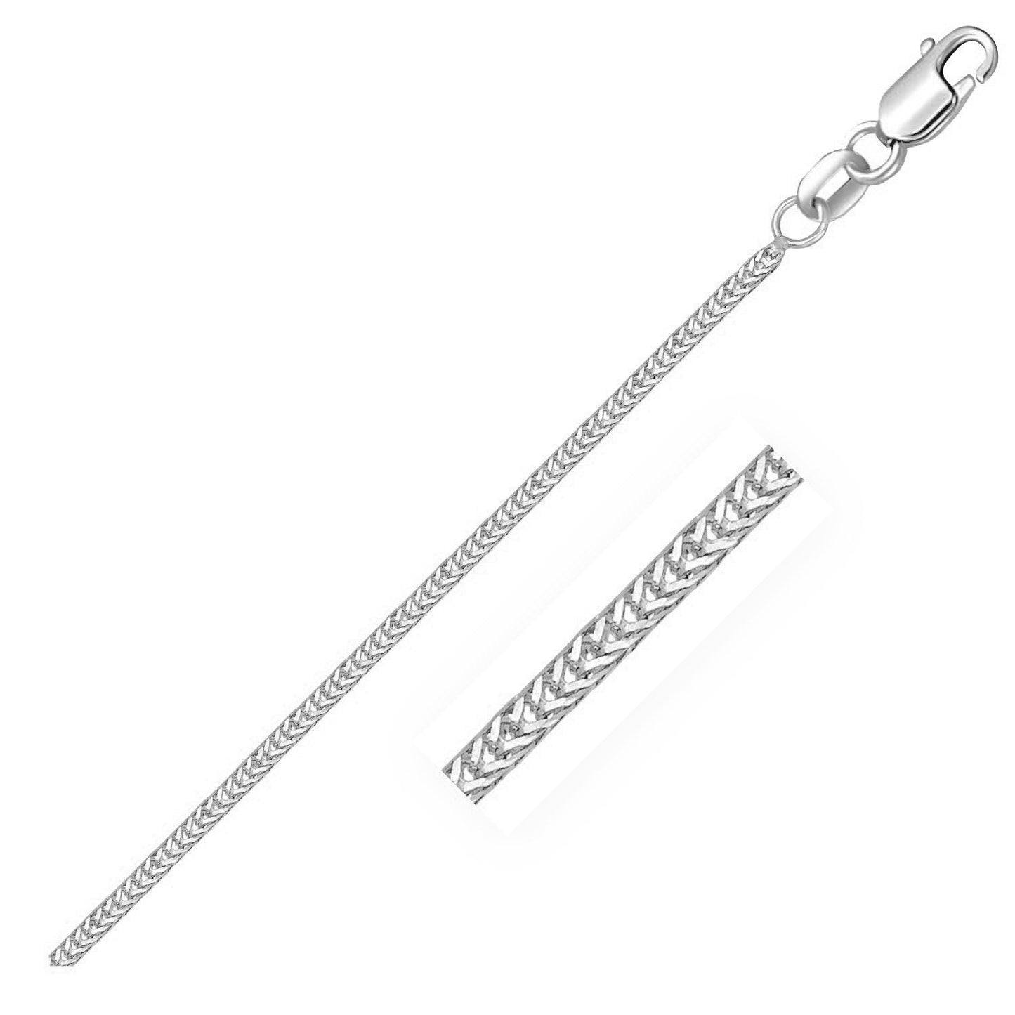 14k White Gold Foxtail Chain (1.00 mm)