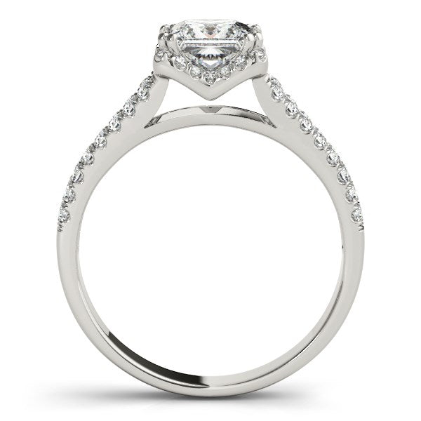 14k White Gold Princes Cut Halo Split Shank Diamond Engagement Ring (2 cttw)