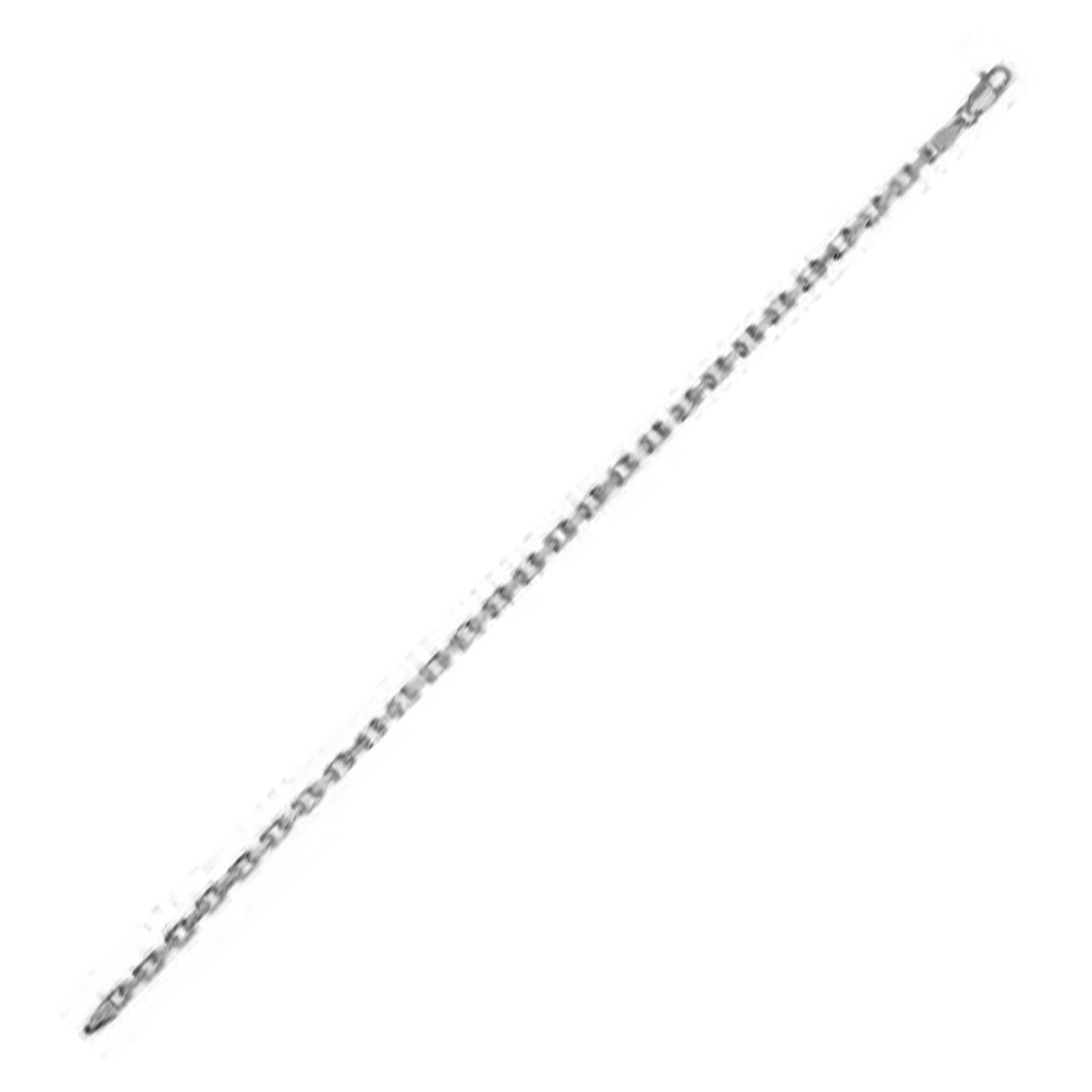 14k White Gold French Cable Chain Bracelet  (2.50 mm)