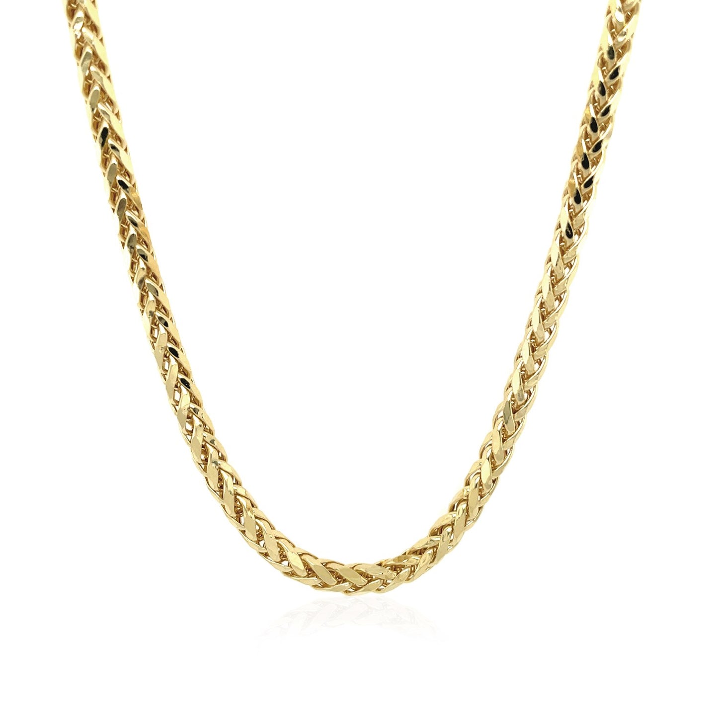 14k Yellow Gold Diamond Cut Round Franco Chain (3.20 mm)