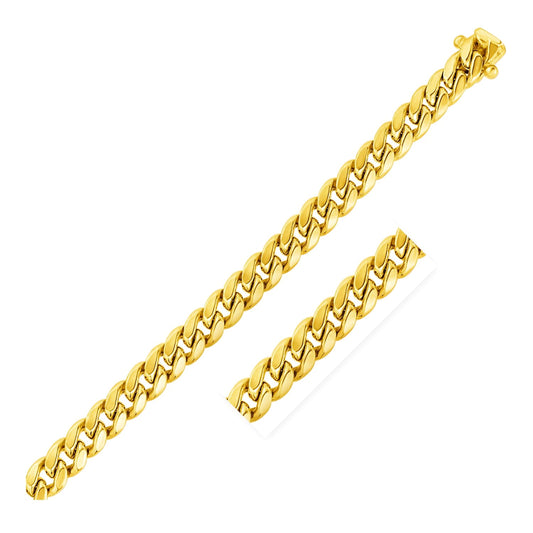 14k Yellow Gold Semi Solid Miami Cuban Chain (9.10 mm)