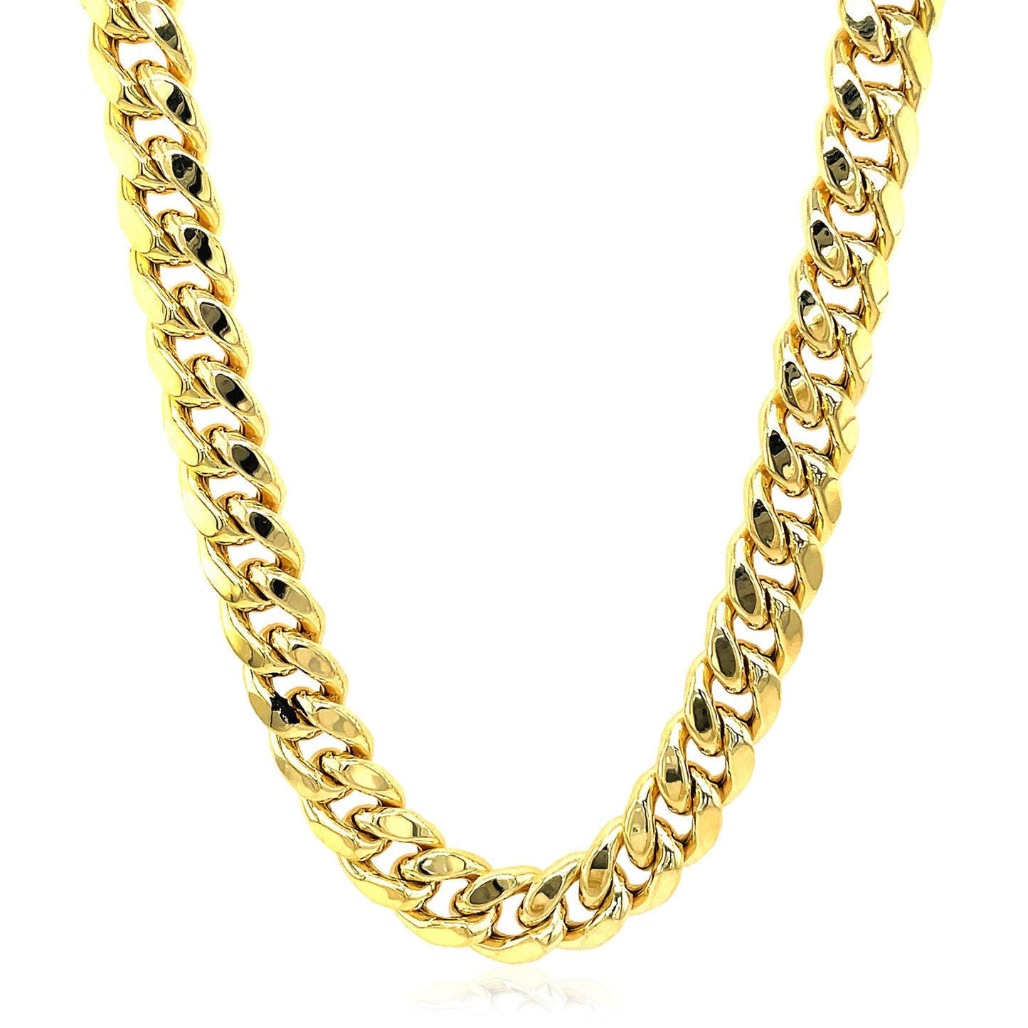 14k Yellow Gold Semi Solid Miami Cuban Chain (9.10 mm)