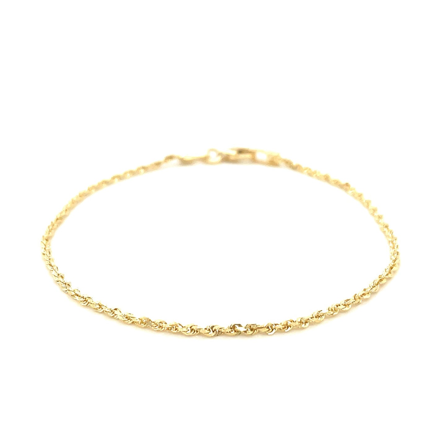 10k Yellow Gold Diamond Cut Rope Bracelet (1.60 mm)