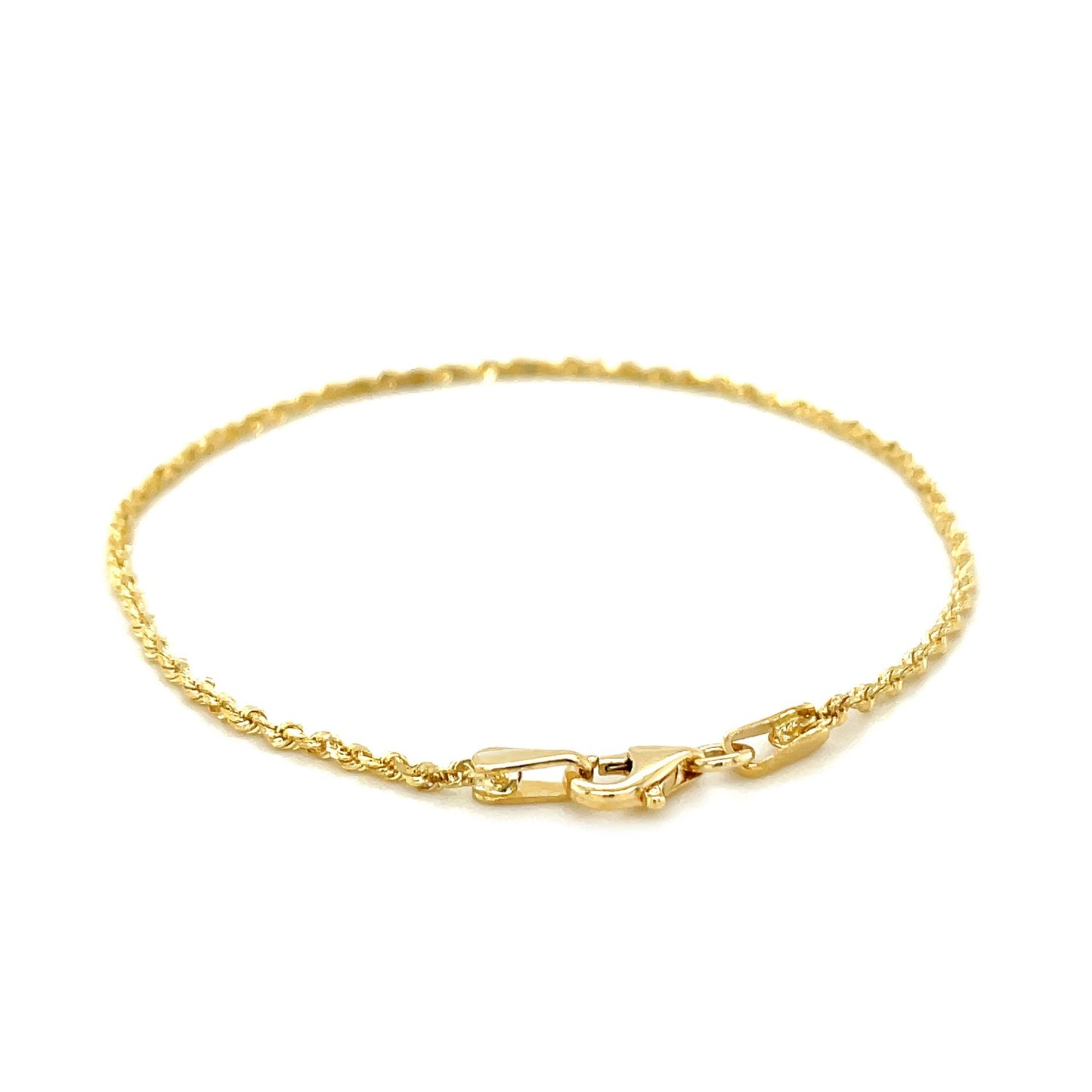 10k Yellow Gold Diamond Cut Rope Bracelet (1.60 mm)