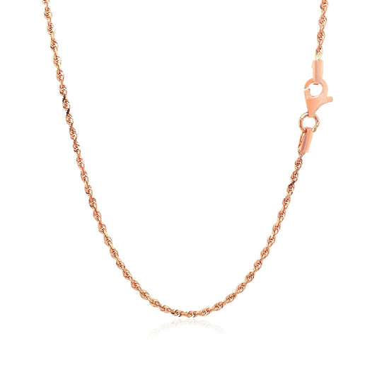 14k Rose Gold Solid Diamond Cut Rope Chain (1.60 mm)