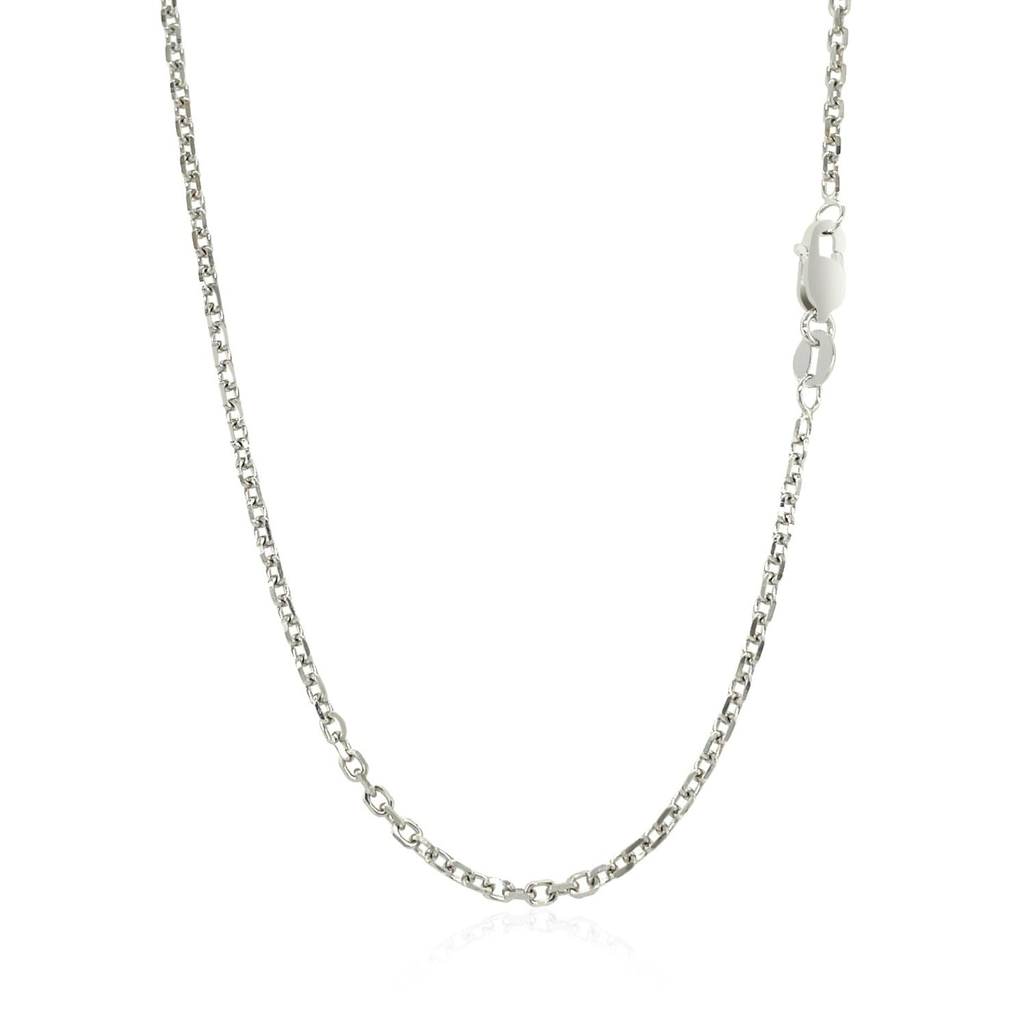 18k White Gold Diamond Cut Cable Link Chain (1.90 mm)