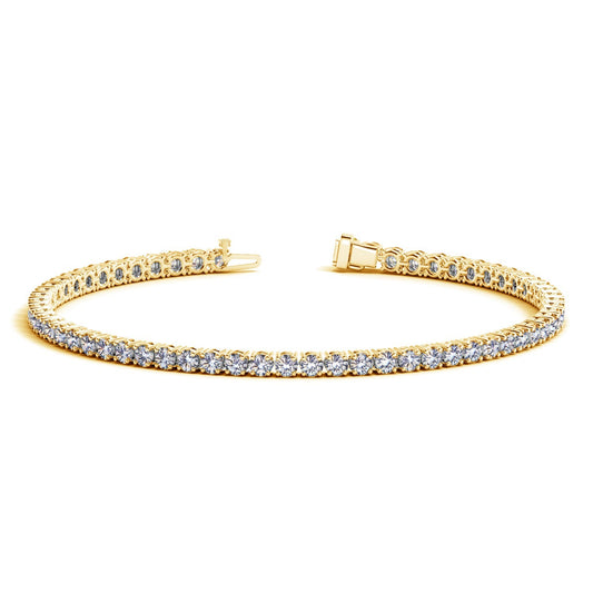 Lab Grown Round Diamond Tennis Bracelet in 14k Yellow Gold (4 cctw F/G  VS2/SI1)