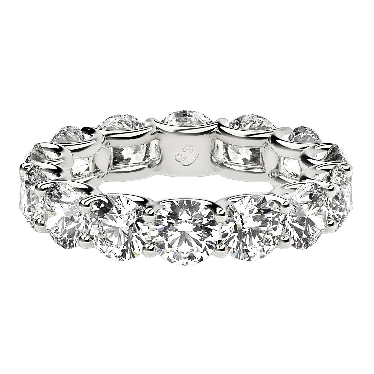 Round Cut Lab Grown Diamond Eternity Ring in 14k White Gold (6 cttw FG/VS2)