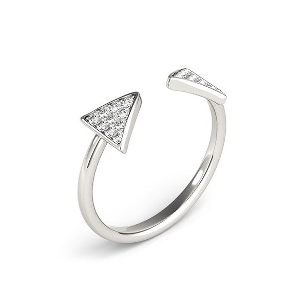 14k White Gold Diamond Arrowhead Open Ring (1/5 cttw)