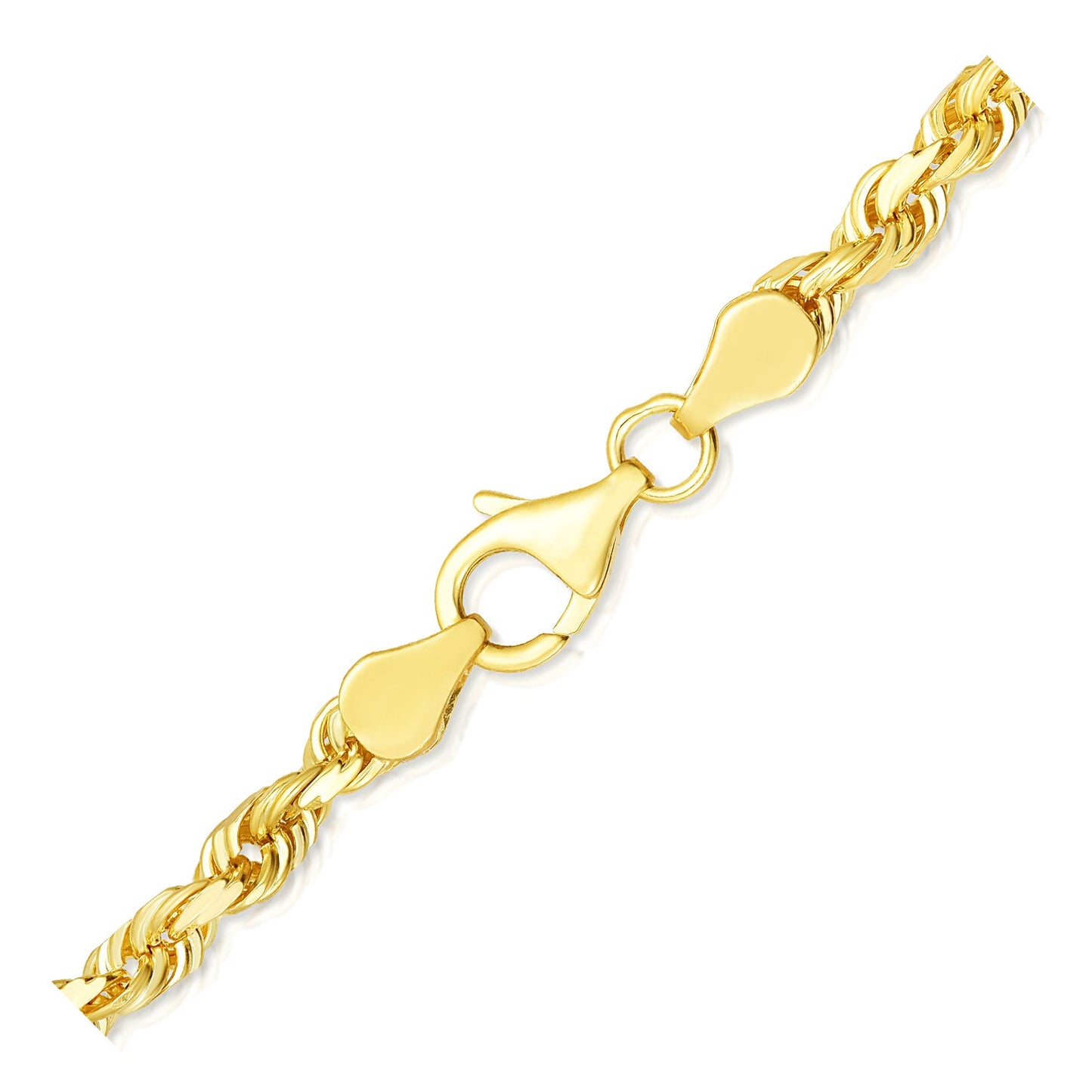 10k Yellow Gold Diamond Cut Rope Bracelet (5.00 mm)