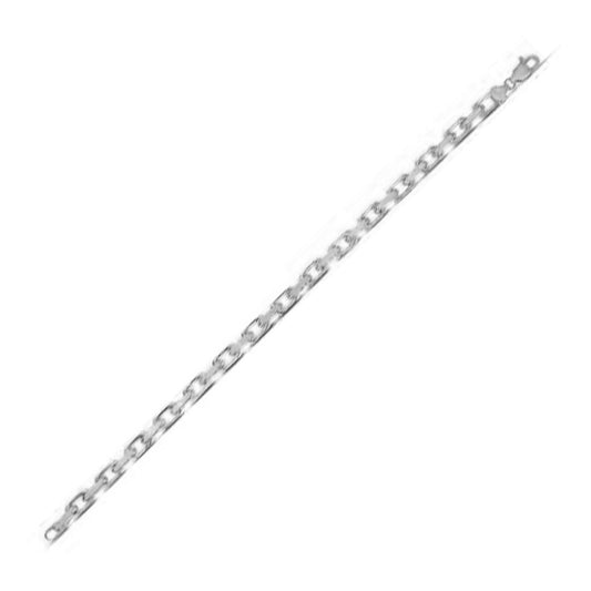 14k White Gold French Cable Link Chain (4.80 mm)