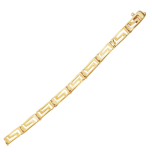 14k Yellow Gold Greek Fret Design Fancy Bracelet (3.30 mm)