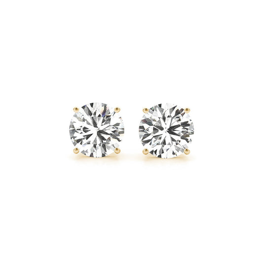 4 cttw Certified IGI Lab Grown Round Diamond Stud Earrings 14k Yellow Gold (G/VS2)