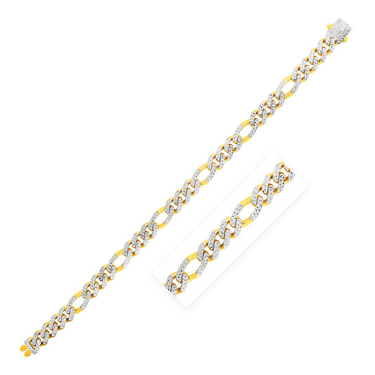 14k Bold Pavé Figaro Bracelet