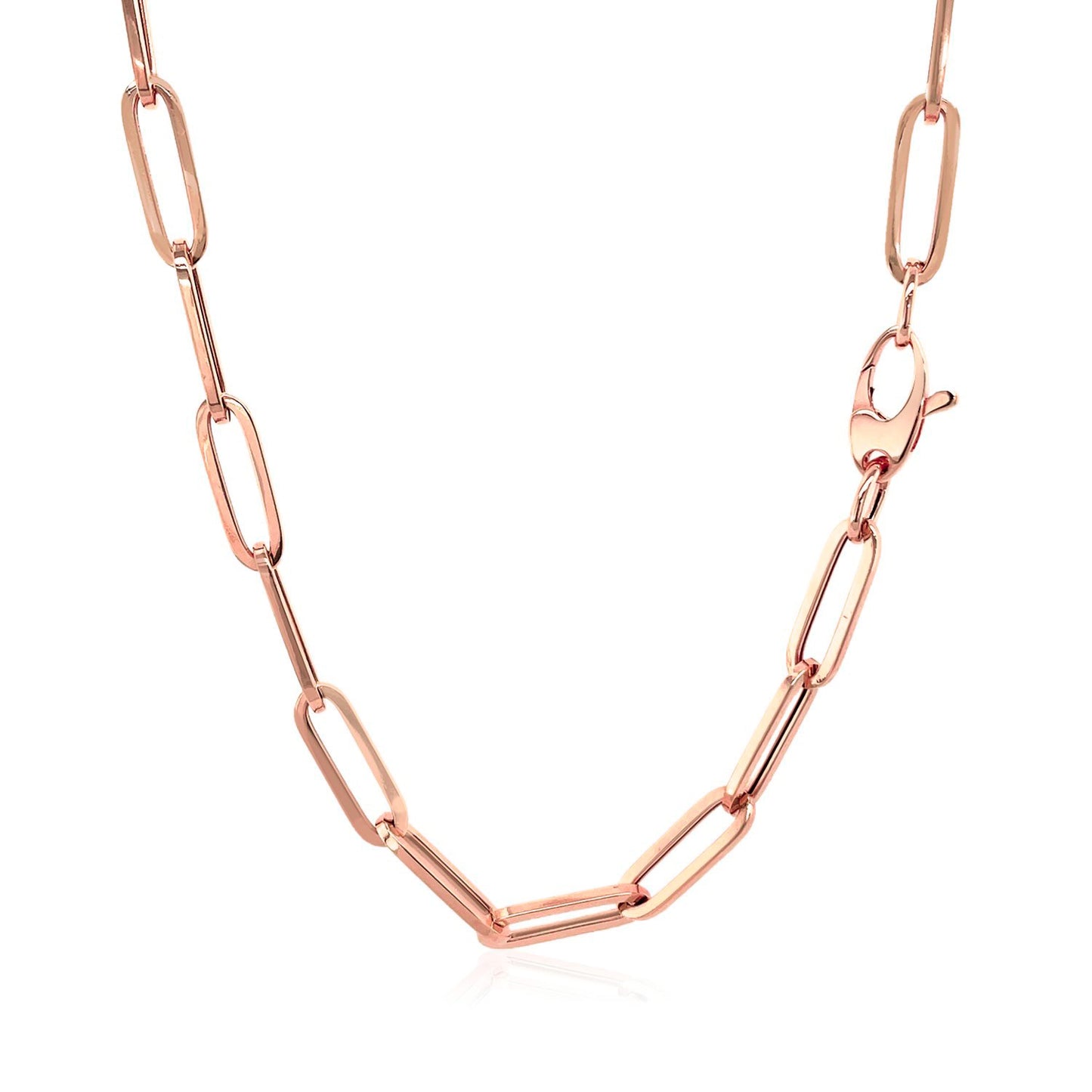 14K Rose Gold Chunky Paperclip Chain (4.20 mm)