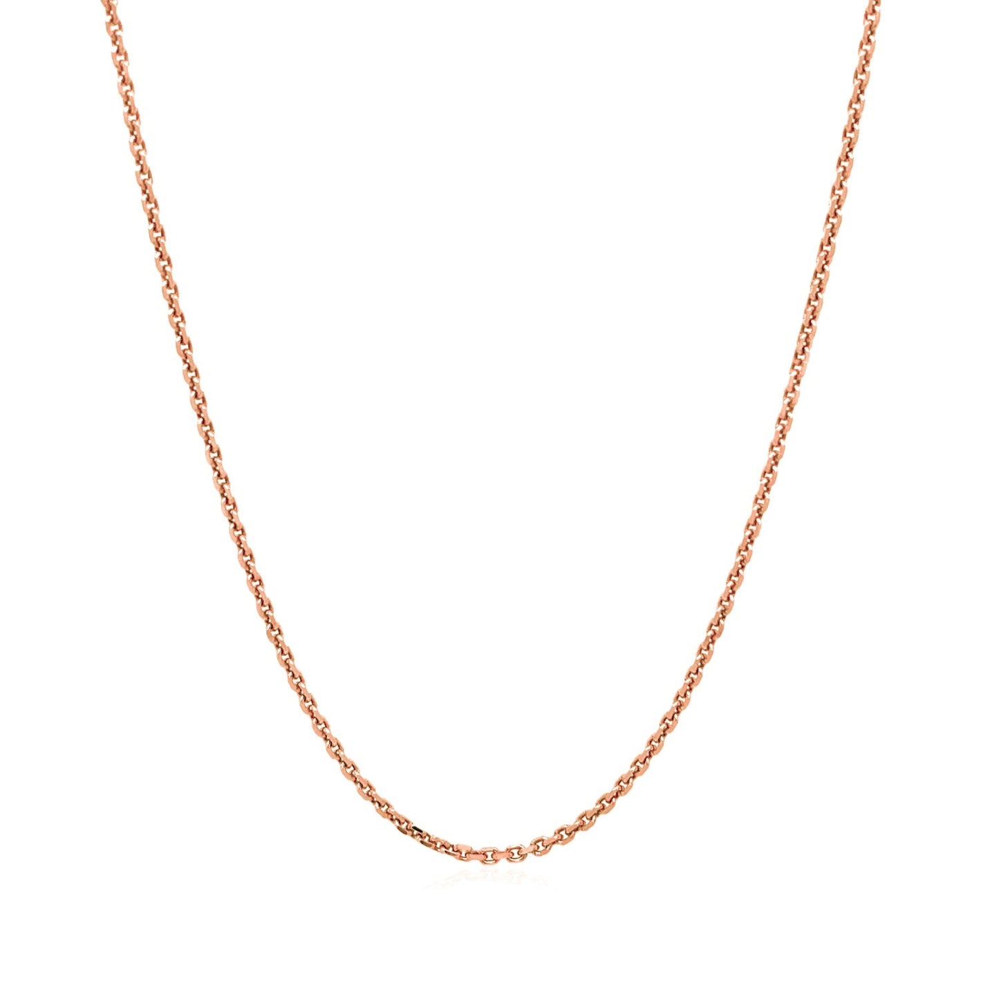 14k Rose Gold Diamond Cut Cable Link Chain (1.30 mm)