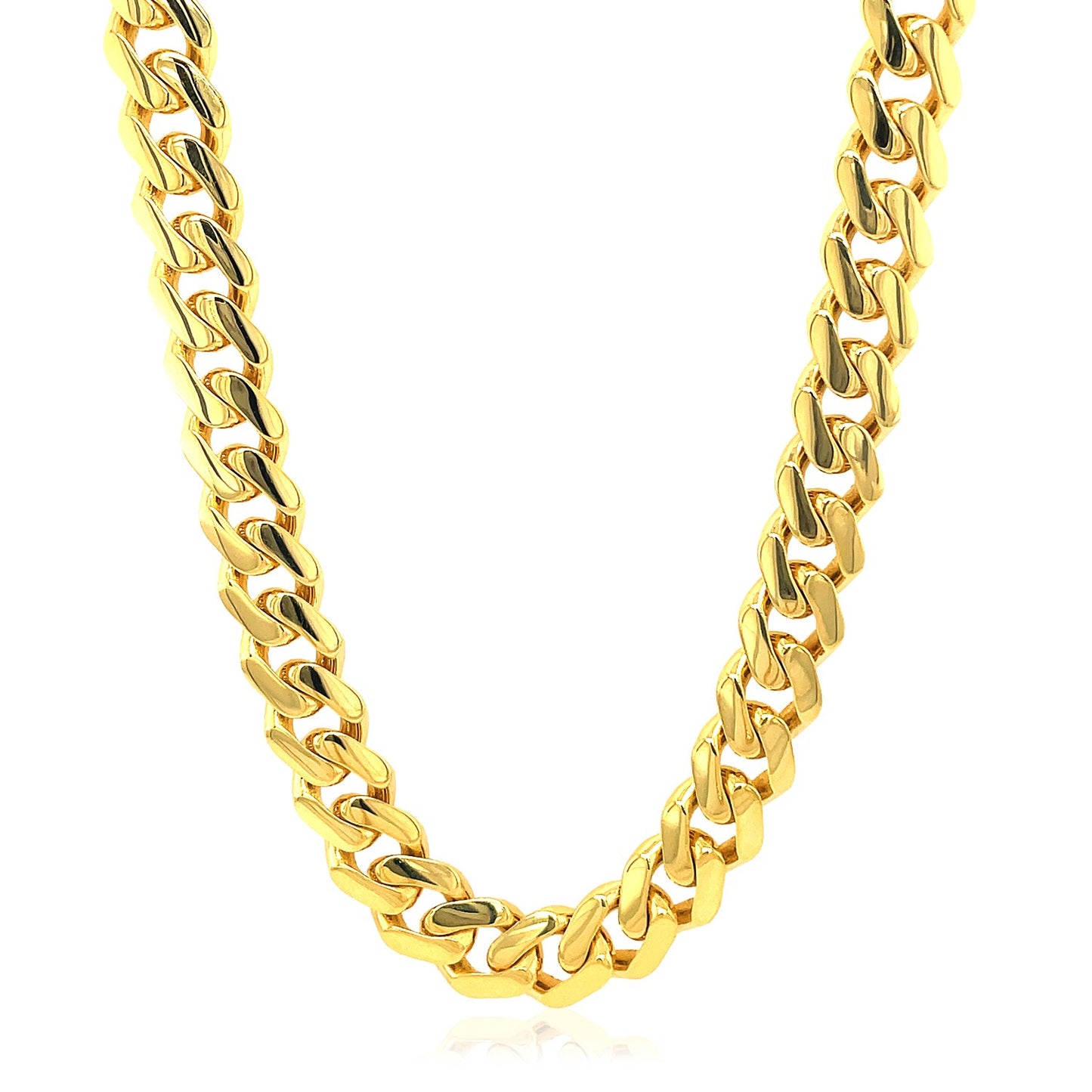 14k Yellow Gold Polished Miami Cuban Chain Necklace (8mm)