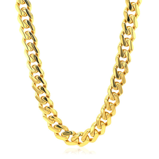 14k Yellow Gold Polished Miami Cuban Chain Necklace (8mm)